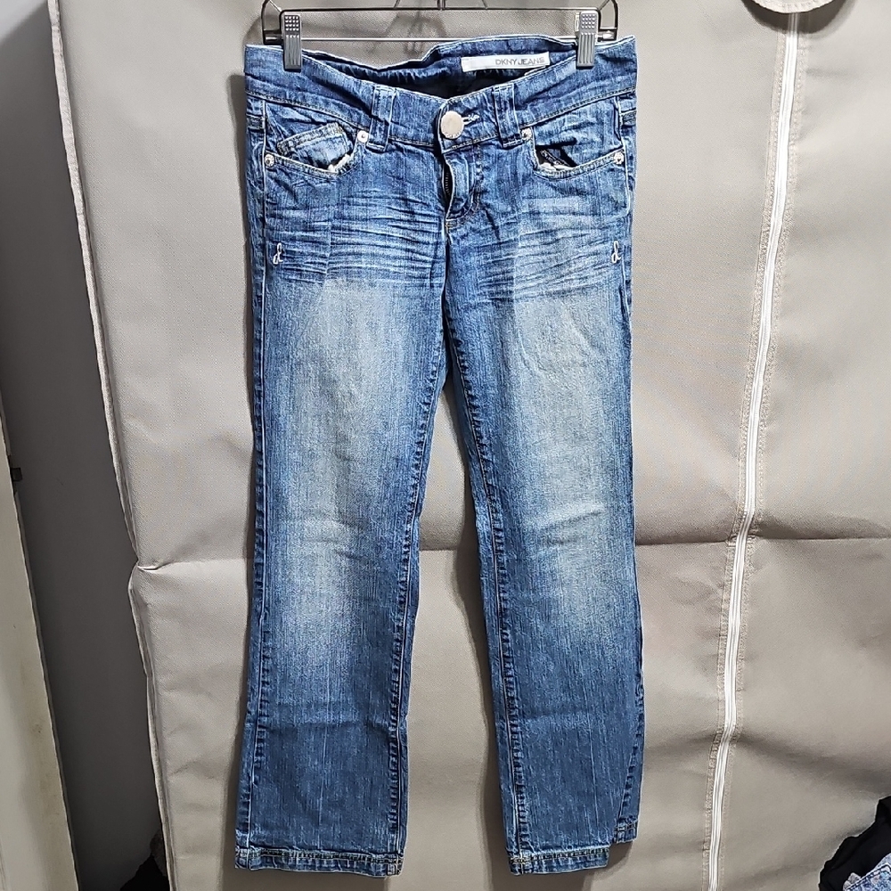 DKNY Women's Blue Straight Leg Jeans